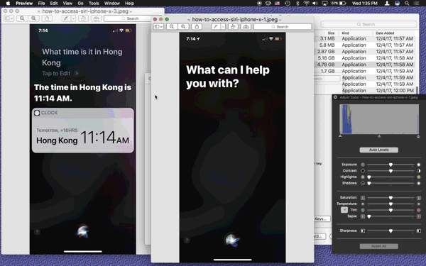 Scorciatoia da tastiera per mostrare il desktop Mac mostrato in GIF animata