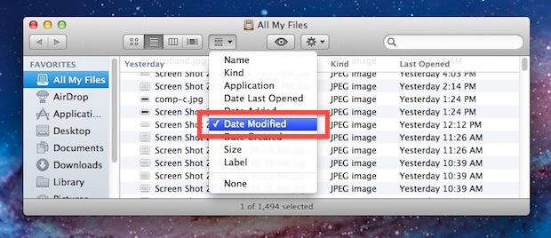 Trova i file di ieri e lavora in Mac OS X