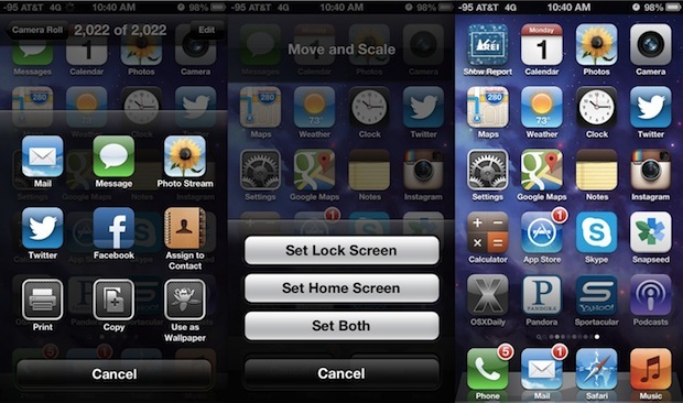 Imposta una schermata come sfondo della schermata Home in iOS
