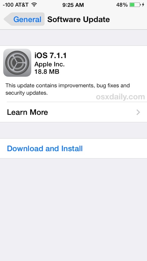 Aggiornamento del software iPhone con l'aggiornamento OTA iOS
