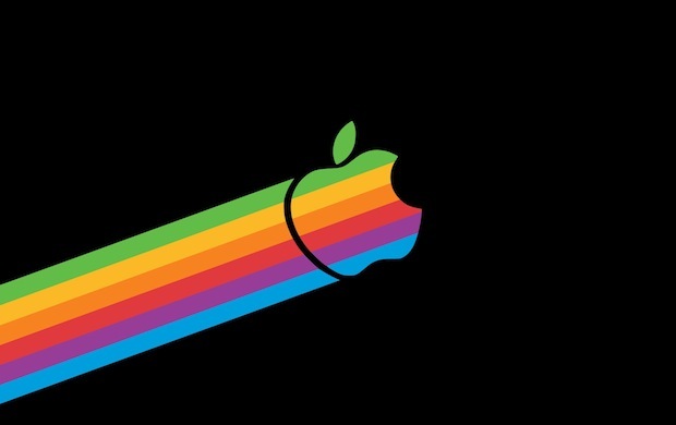 Retro logo Apple volante