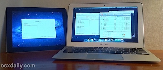 MacBook Air con iPad con AirDisplay