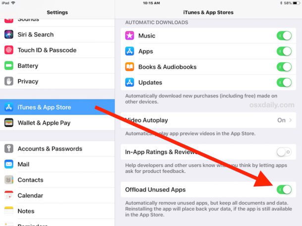 Scarica le app inutilizzate in iOS 11
