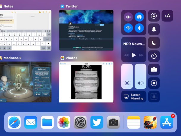 Dock per iPad e multitasking in iOS 11