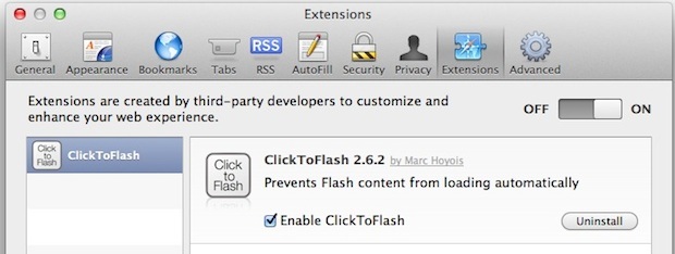 Plugin Flash Block per Safari