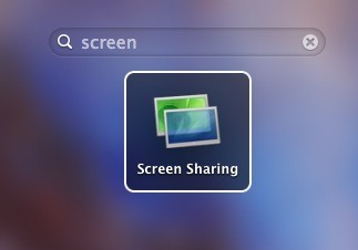 Scorciatoia dell'app Screen Sharing realizzata in Mac OS X