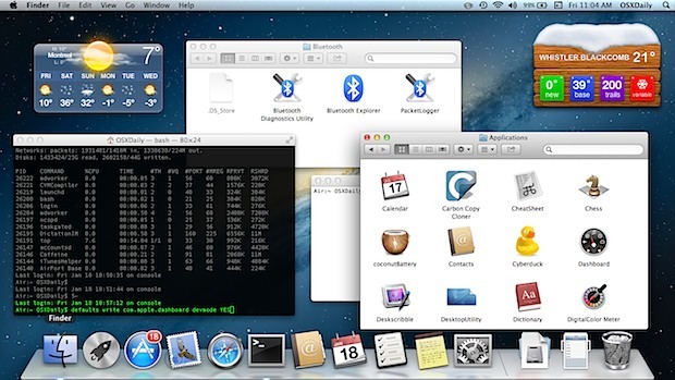 Widget sul desktop Mac