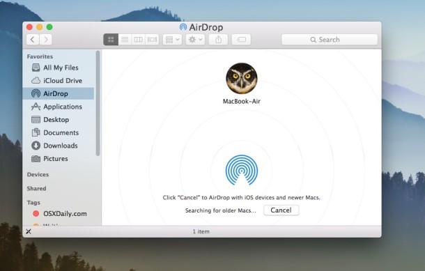 Il vecchio Mac ora è visibile con la modalità di compatibilità sul nuovo Mac con nuovo OS X