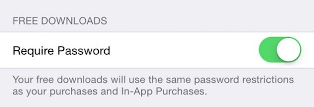 Richiedi la password per scaricare app gratuite su iOS
