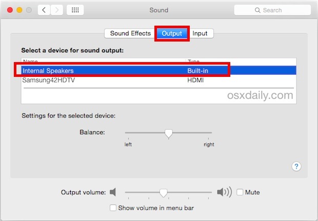 Correzione dell'uscita audio su un Mac