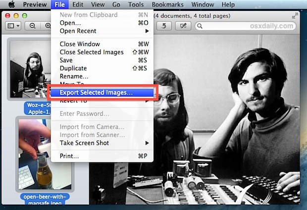 Converti i file di immagine in Mac OS X con Anteprima