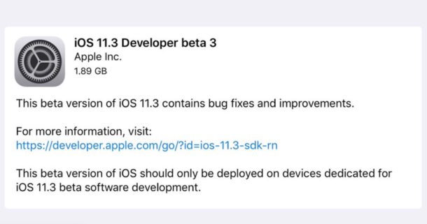 iOS 11.3 beta 3