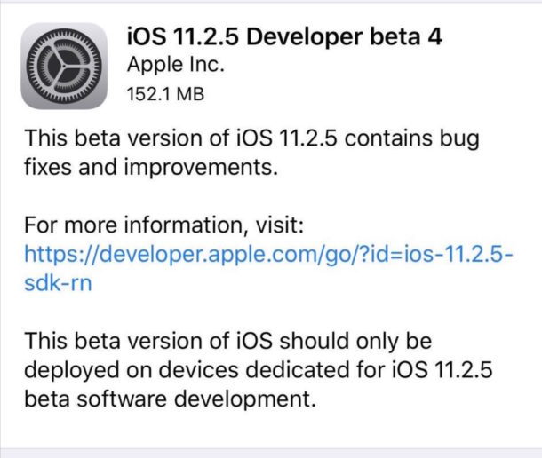 iOS 11.2.5 beta 4