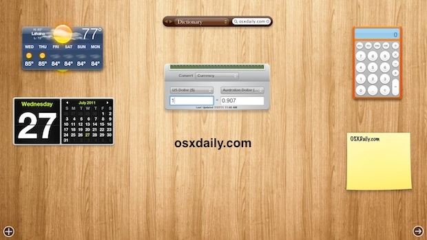 Cambia sfondo di Dashboard in OS X Lion