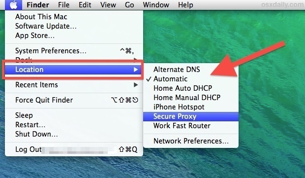 Passa rapidamente alle posizioni di rete in Mac OS X dalla barra dei menu