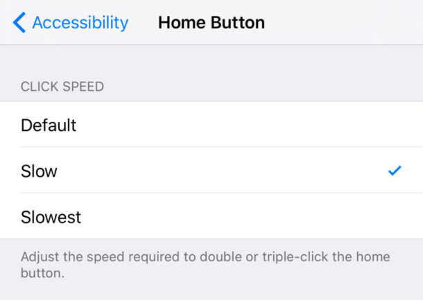 Cambia la velocità di clic del pulsante Home su iPhone e iPad