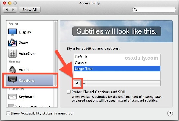Crea sottotitoli di video personalizzati in Mac OS X