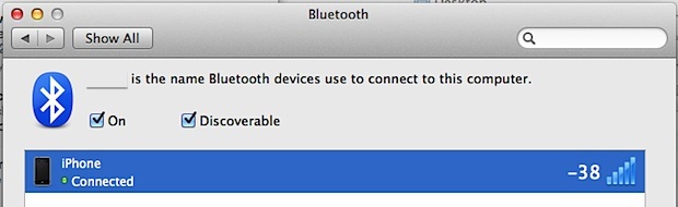 Controlla la potenza del segnale Bluetooth in Mac OS X.