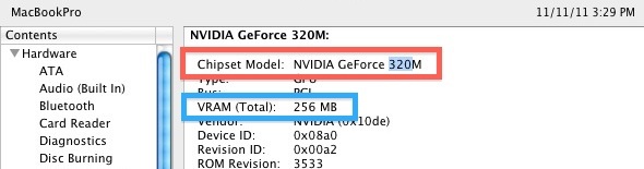 Controlla le informazioni sulla GPU Mac