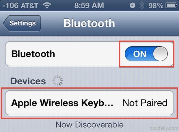 Sincronizza una tastiera bluetooth con un iPhone