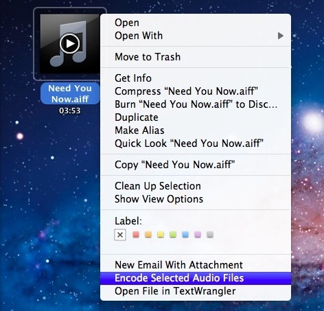 Converti audio in M4A in Mac OS X