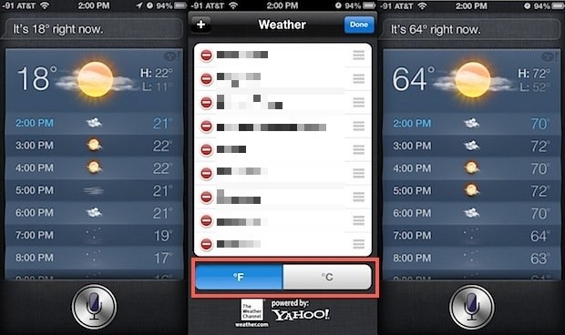Cambia la scala della temperatura su iPhone