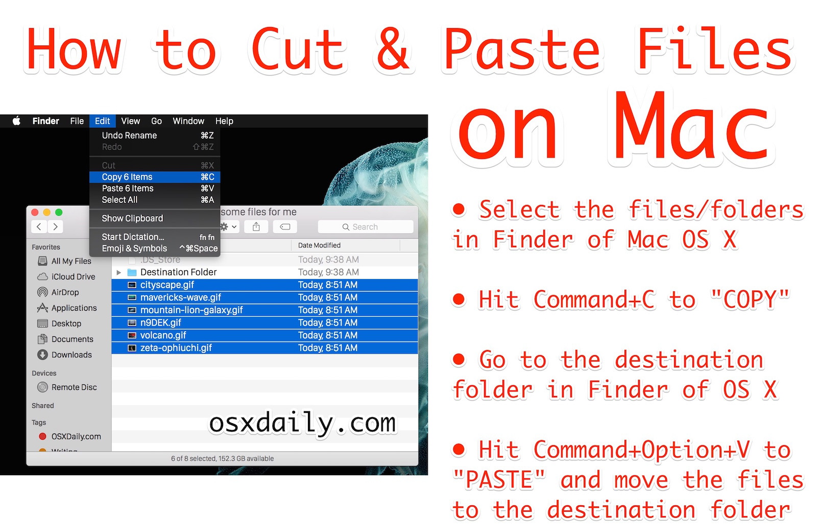 Come tagliare e incollare file in Mac OS X