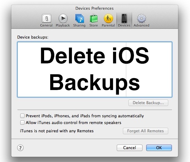 Elimina i backup di iPhone, iPad e iPod con iTunes