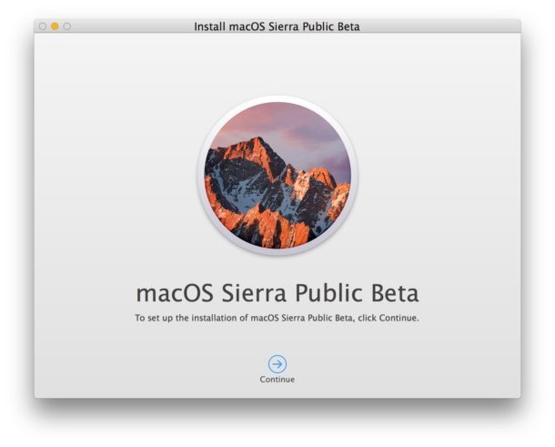 Installa la versione beta pubblica di MacOS Sierra