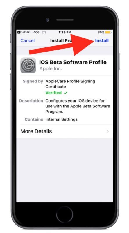 Installa il profilo beta pubblico di iOS 11 sul dispositivo