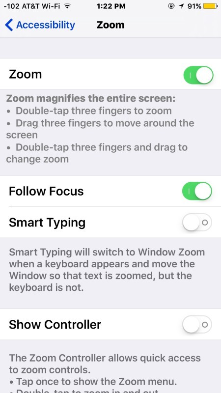 Abilita Zoom schermo nelle impostazioni di iOS