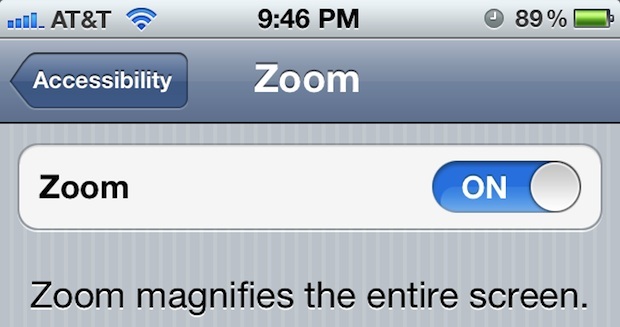Abilita lo zoom in iOS