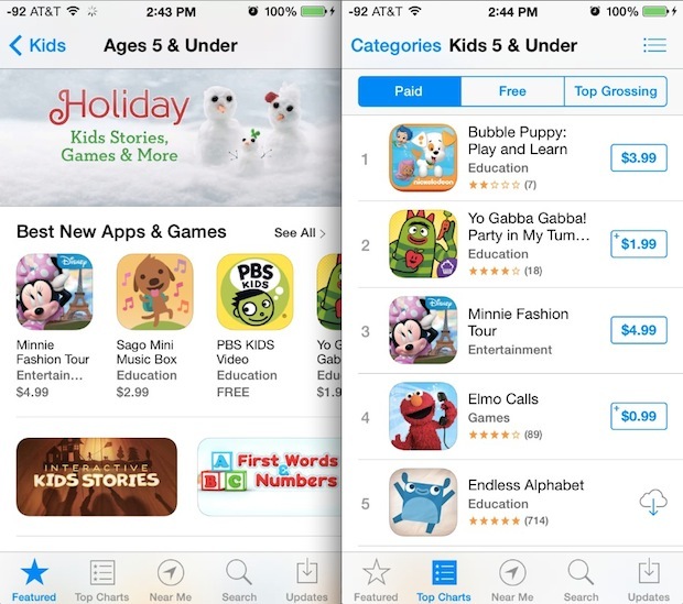 Kids App Store per iOS