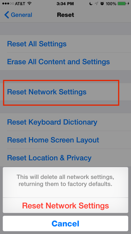 Ripristina le impostazioni di rete in iOS per la risoluzione di errori di iMessage e problemi di rete