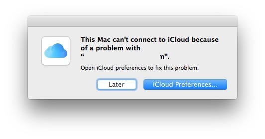 Impossibile connettersi a iCloud a causa di un problema