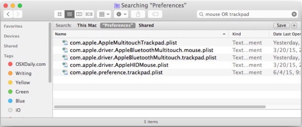 Preferenze del mouse e del trackpad in Mac OS X