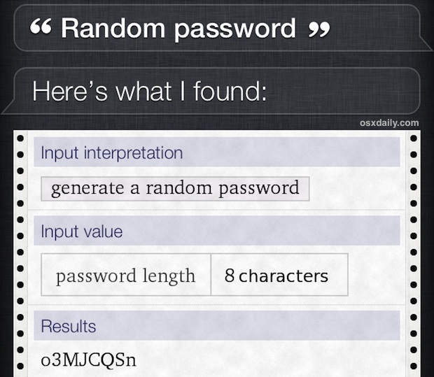 Generatore di password casuali su iPhone
