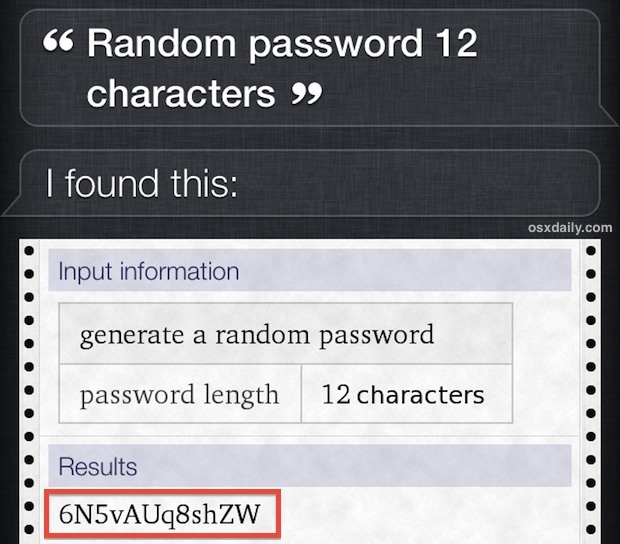 Genera una password forte casuale su iPhone con Siri
