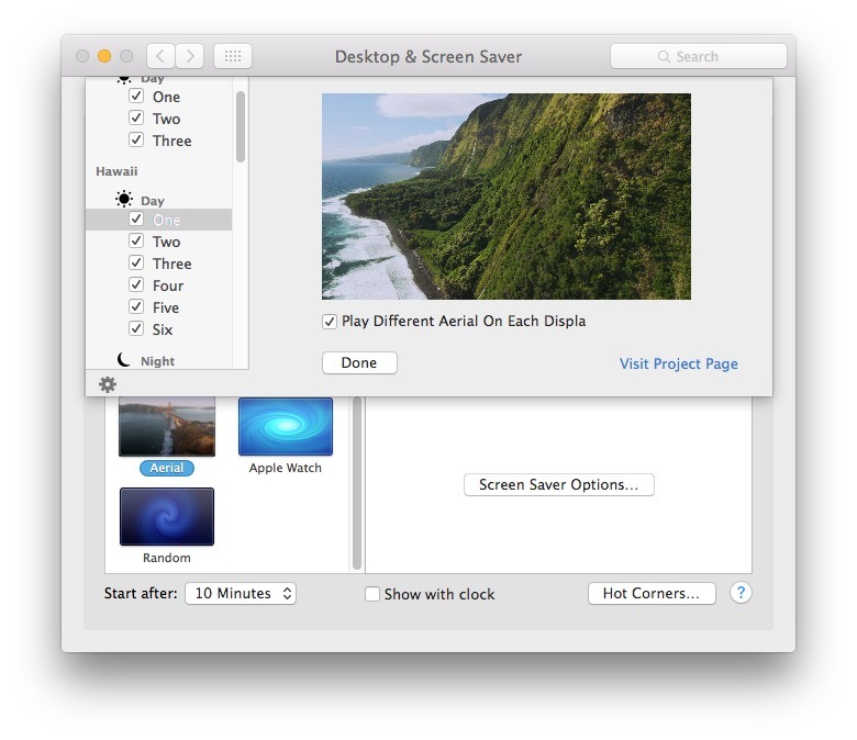 Screen saver di Apple TV in Mac OS X