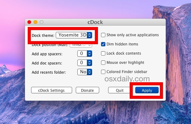 Rendi di nuovo Mac OS X Dock 3D in OS X Yosemite