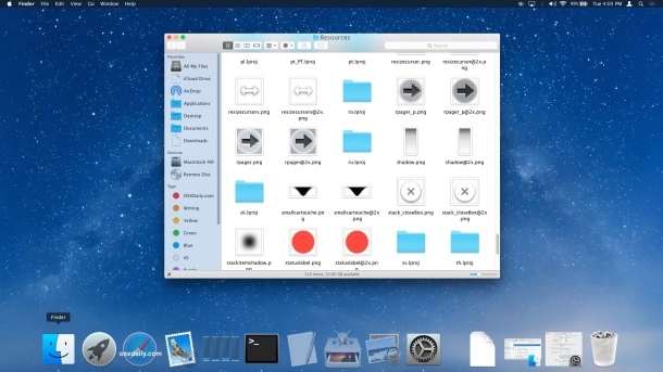 OS X Dock trasparente Yosemite e finestre trasparenti