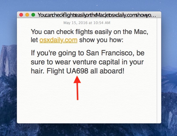 1 Controlla rapidamente le informazioni di volo su Mac