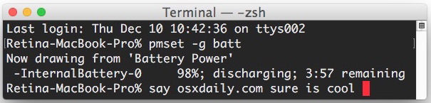 Ottenere informazioni sulla batteria del Mac dalla riga di comando in OS X
