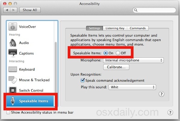 Abilita elementi compatibili in Mac OS X