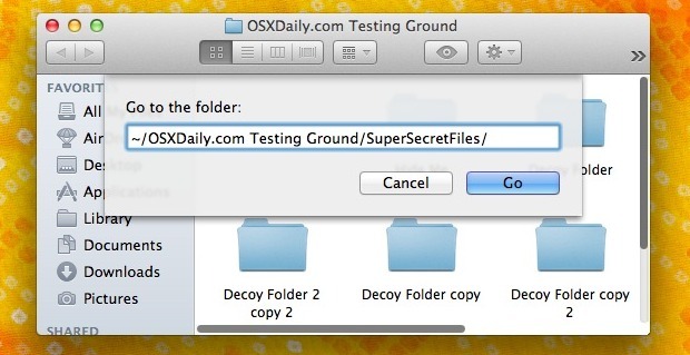 Accedi a cartelle nascoste in Mac OS X.
