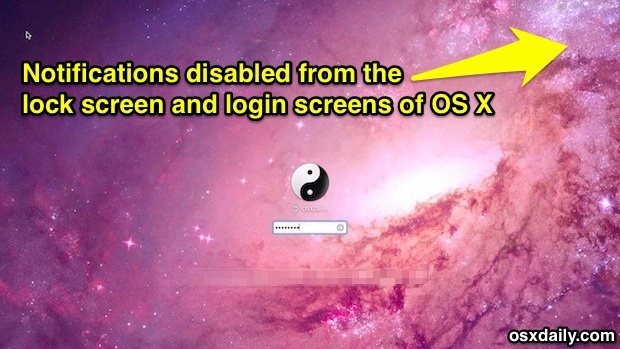 Disabilita le notifiche dalla visualizzazione nella schermata di blocco di Mac OS X