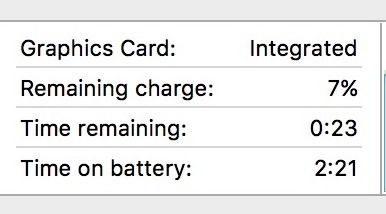 Esempio di tempo di batteria di MacBook Pro nell'uso reale