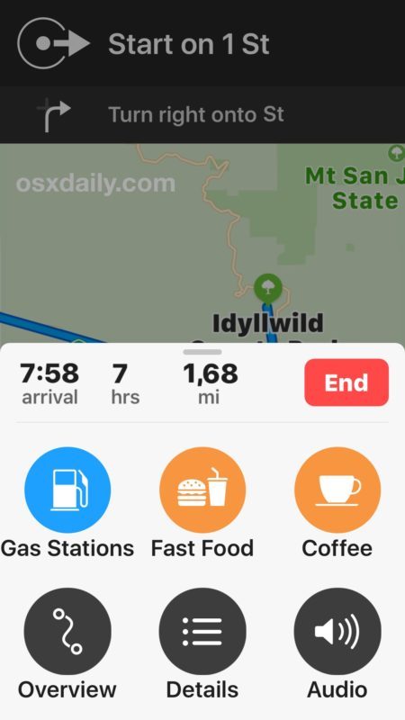 Aggiungi fermate veloci per il caffè con cibo a base di gas sulle indicazioni per le mappe su iPhone