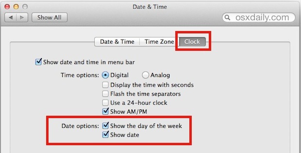 Mostra la data nella barra dei menu di Mac OS X