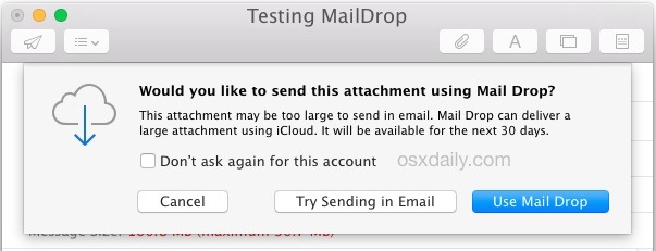 Utilizzo di Maildrop per l'app Mac Mail in OS X
